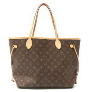 Louis Vuitton Neverfull Tote Shoulder Bag Brown Pink